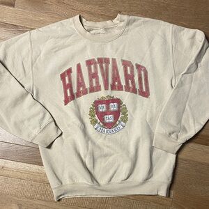 Harvard Beige Crewneck Sweater